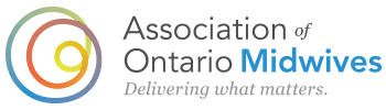 Association of Ontario Midwives delivering what matters logo