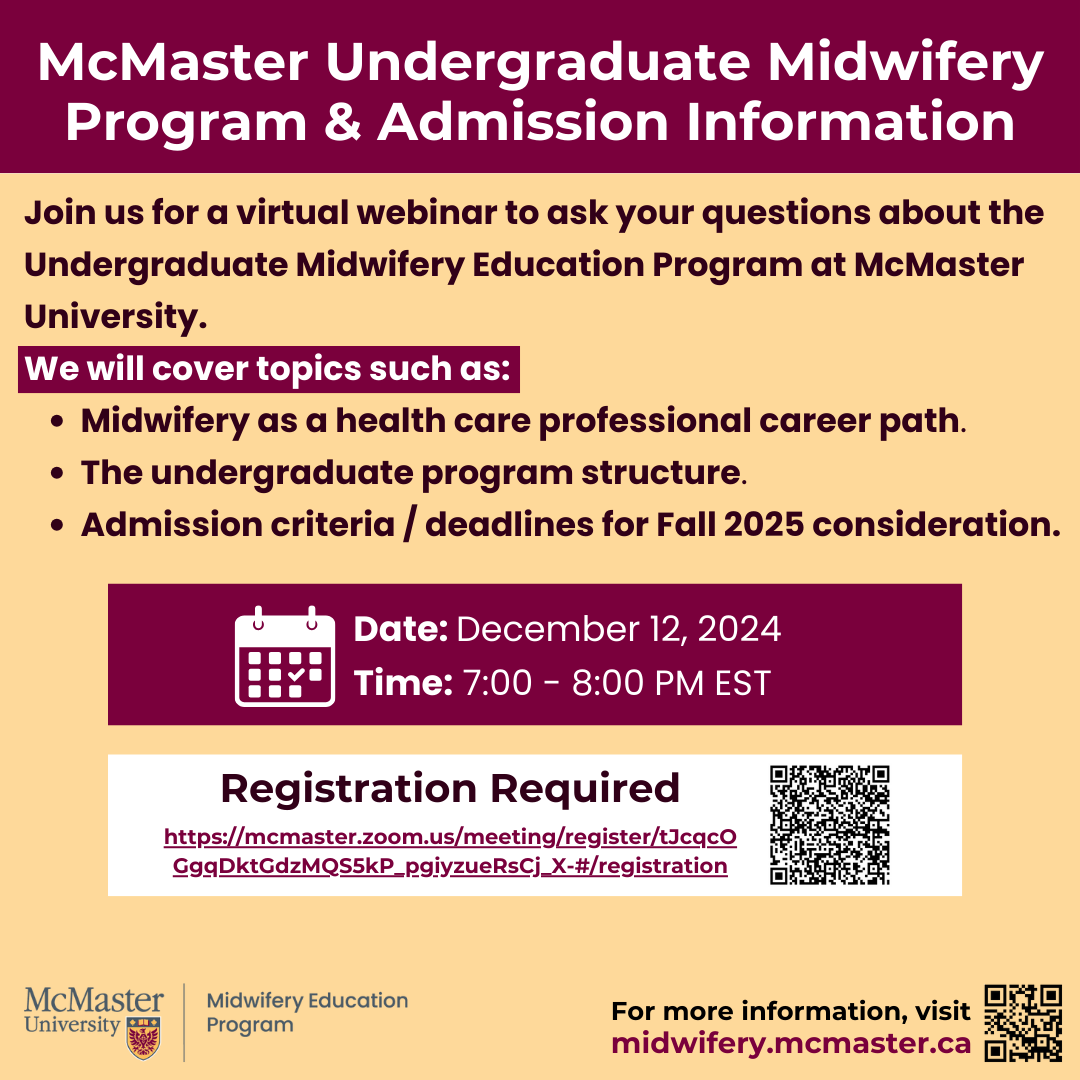 Midwifery Program & Admission Information webinar