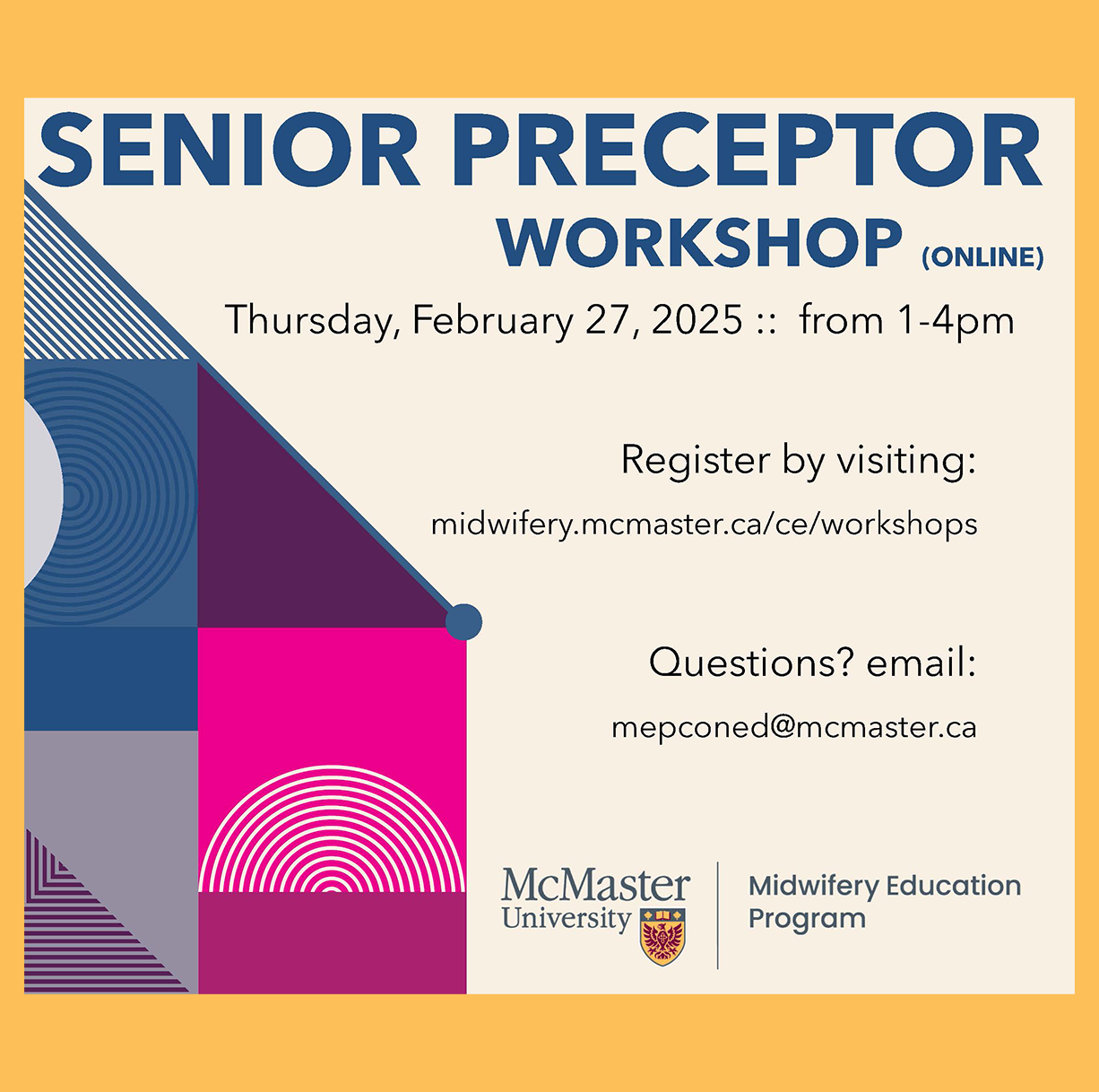 Senior Preceptor Workshop (online)